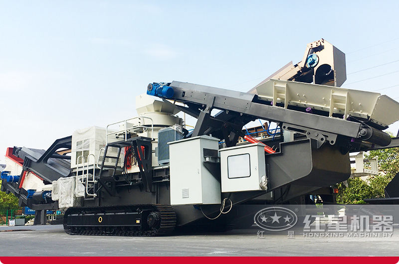 履帶式建筑垃圾破碎機：配圓錐破＋振動篩，建筑垃圾中細碎