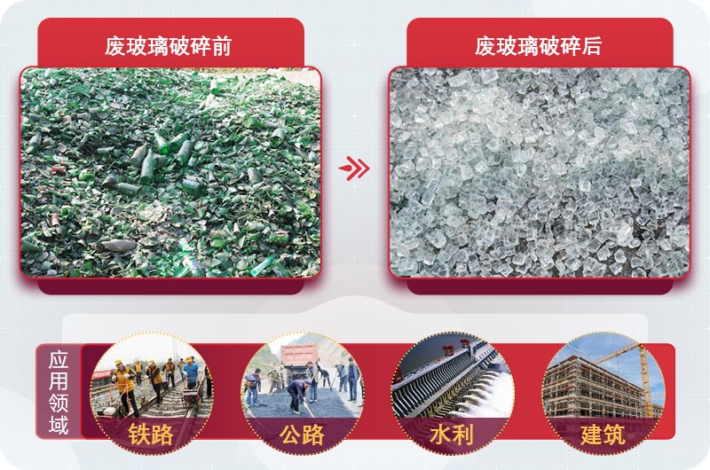 廢玻璃粉碎后用途廣，供不應求